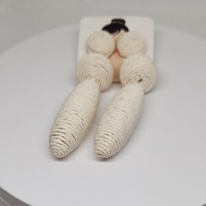 Elegant White Woven Earrings